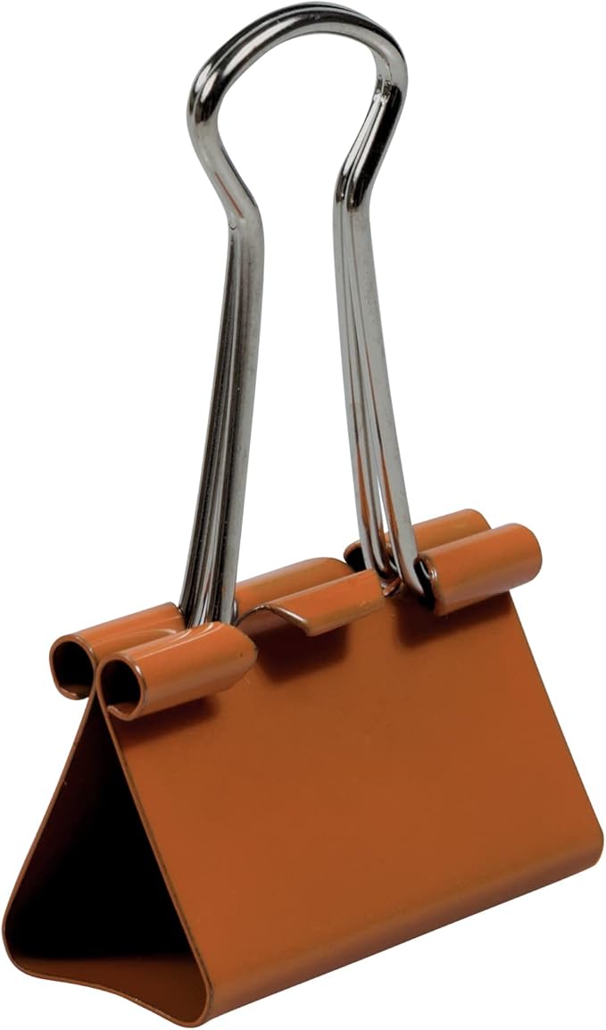 JAM PAPER Colorful Binder Clips - Medium - 1 1/4 Inch (32 mm) - Orange Binderclips - 15/Pack