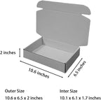 50 Pcs 10.6 x 6.5 x 2 inches Shipping Boxes for Small Business Cardboard Corrugated Mailer Boxes for Shipping Packaging Holidays Craft Gifts Giving Products (Gray, 10.6 x 6.5 x 2")