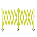 GYMTIME Expandable Metal Barricade, Flexible Mobile Safety Barrier, Folding Security Gate with Casters, Adjustable Traffic Temporary Fence for School, Shopping Mall, 16 Feet, Matte Yellow