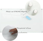 Glass Whiteboard Magnetic Dry Erase Board 6' x 3', Large Frameless Glass White Board for Wall, White Surface.