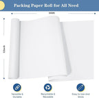 White Packing Paper Roll 12”W x 350'L Newsprint Paper Roll for Packing, Moving and Wrapping, Packaging Newsprint for Moving Supplies, Newsprint Paper for Sketching Crafting 1 Pack