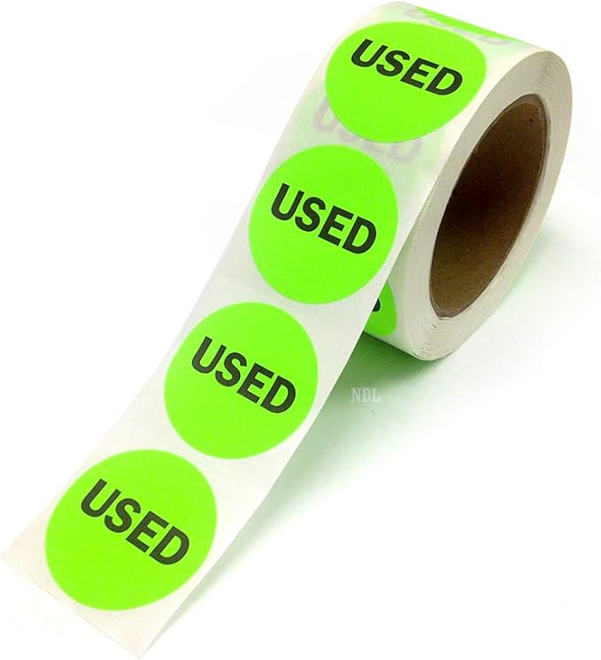 NextDayLabels - 2" Round Green Inventory Control/Date Color Coding Labels, 500 Stickers Per Roll (Used)