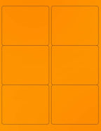 NextDayLabels - 8-1/2 x 11 Neon Color High Light Fluorescent Labels for Laser & Inkjet Printer (Orange Fluorescent, 4" x 3-1/3" - 6 Per Page | 600 Labels)