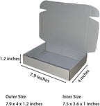 50 Pcs 7.9 x 4 x 1.2 inches Shipping Boxes for Small Business Cardboard Corrugated Mailer Boxes for Shipping Packaging Holidays Craft Gifts Phone Case Packaging (Silver, 7.9 x 4 x 1.2")