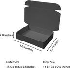 20 Pcs 14.5 x 10.6 x 2.8 inches Corrugated Cardboard Gift Boxes Recyclable Shipping Boxes for Packing Jewelry Ornament Gift Craft Packaging Supplier (Dark Gray, 14.5 x 10.6 x 2.8")