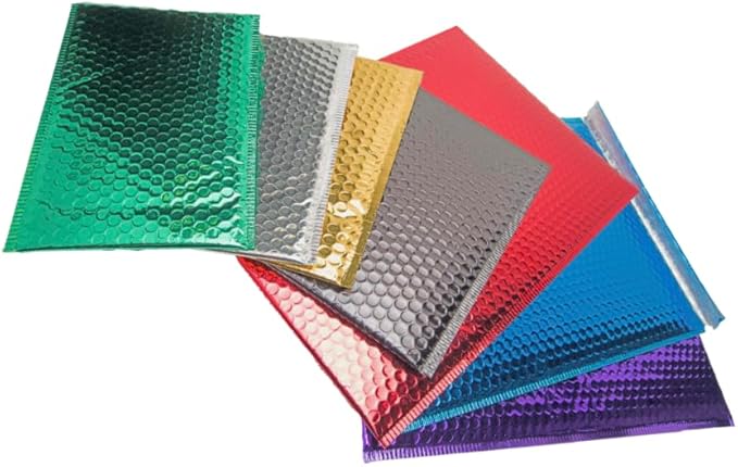 GGR Supplies Metallic Bubble Padded Envelope Mailers, 7.5 X 11 Inches, Waterproof Ultra Resistant Ideal For Packing, Shipping, and Storing. Pack of 25 (Purple)