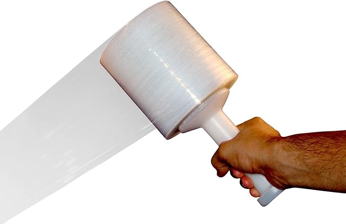 ABC Packing Plastic Wrap for Moving Furniture 5 x 1000 x 80, Pack of 12 Clear Durable Moving Stretch Wrap Roll, Self-Adhering Plastic Packing Wrap Roll for Packing, Moving