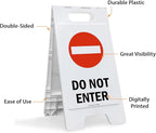 SmartSign 25 x 12 inch “Do Not Enter” Two-Sided Folding Floor Sign, Digitally Printed Plastic, Red, Black & White