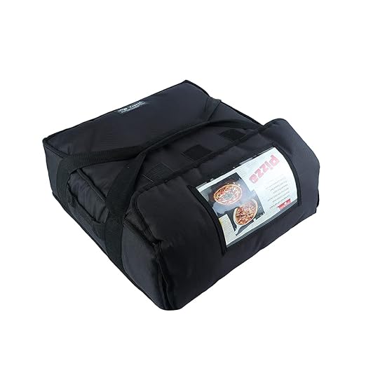Insulated Food Delivery Bag Pizza Delivery Bags Professional Pizza Warmer Carrier Bags Moisture Free for Three 16" Pizza (PB03-0016-Black)
