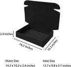 20 Pcs 14.2 x 10.2 x 2.4 inches Larger Size Shipping Boxes for Small Business Cardboard Corrugated Mailer Boxes for Shipping Packaging Holidays Craft Gifts Giving Products (Black)