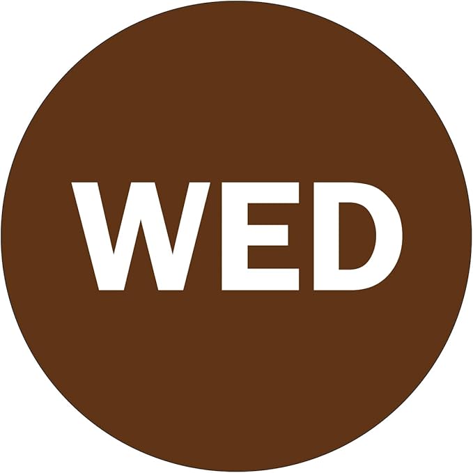 NextDayLabels - 2" Round Inventory Control Day of The Week Labels - 500 Per Roll (WED)