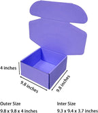 10 Pcs 9.8 x 9.8 x 4 inches Large Size Corrugated Cardboard Gift Boxes Recyclable Shipping Boxes for Mailing & Holidays, Wedding, Birthday, Gifts Packaging (Lavender, 9.8 x 9.8 x 4")