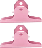2PCS Extra Large Binder Clips Metal Bulldog Clips Large Paper Clamps Holder Chip Clips for Home School Office Drawing Bag Pink 3inch