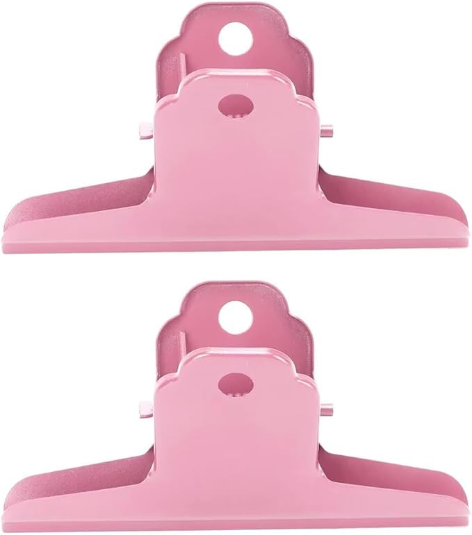 2PCS Extra Large Binder Clips Metal Bulldog Clips Large Paper Clamps Holder Chip Clips for Home School Office Drawing Bag Pink 3inch