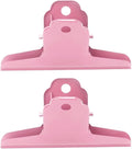 2PCS Extra Large Binder Clips Metal Bulldog Clips Large Paper Clamps Holder Chip Clips for Home School Office Drawing Bag Pink 4inch