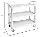 Amazon Basics 3 Shelves Utility Cart with 400 lbs Loading Capacity, Smooth move, Gray
