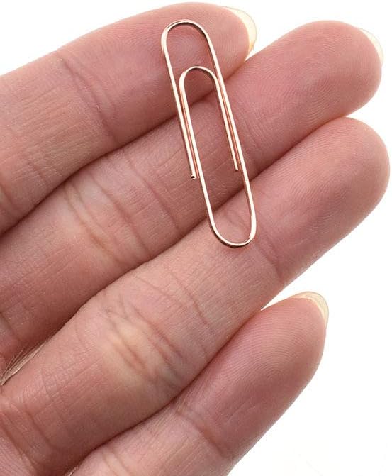 HAHIYO Paper Clips Sturdy 1.3 inches Length 180 Pack Paperclips Heavy Duty Tight Grip Rust Proof Reusable Metal Bright Rose Gold for Home Office School