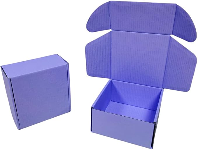 10 Pcs 9.8 x 9.8 x 4 inches Large Size Corrugated Cardboard Gift Boxes Recyclable Shipping Boxes for Mailing & Holidays, Wedding, Birthday, Gifts Packaging (Lavender, 9.8 x 9.8 x 4")