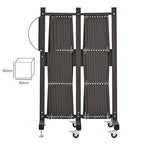 GYMTIME Expandable Metal Barricade, Safety Barrier with Casters, Flexible Mobile Gate, 23 Feet, Brown, Adjustable Temporary Fence for Garden Indoor