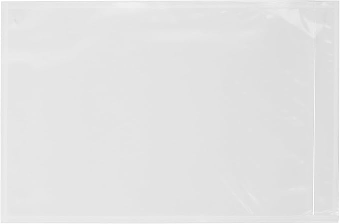 100 Count 6.5" x 10" Shipping Label Envelopes, Clear Packing List Pouches with Self-Adhesive Back, Top Loading for Shipping Labels Sleeves, for Packing Slips, Labels Invoices & Paperwork. GPI