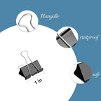 Ufmarine Small Binder Clips 1 Inch Length for Office (64 Pcs)