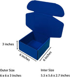 15 Pcs 6 x 6 x 3 inches Corrugated Cardboard Gift Boxes Recyclable Shipping Boxes for Mailing & Holidays, Wedding, Birthday, Gifts Packaging (Industrial Blue, 6 x 6 x 3")