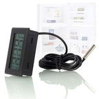 3pcs Black Digital LCD Thermometer Temperature Monitor with External Probe for Fridge Freezer Refrigerator Aquarium (Fahrenheit)