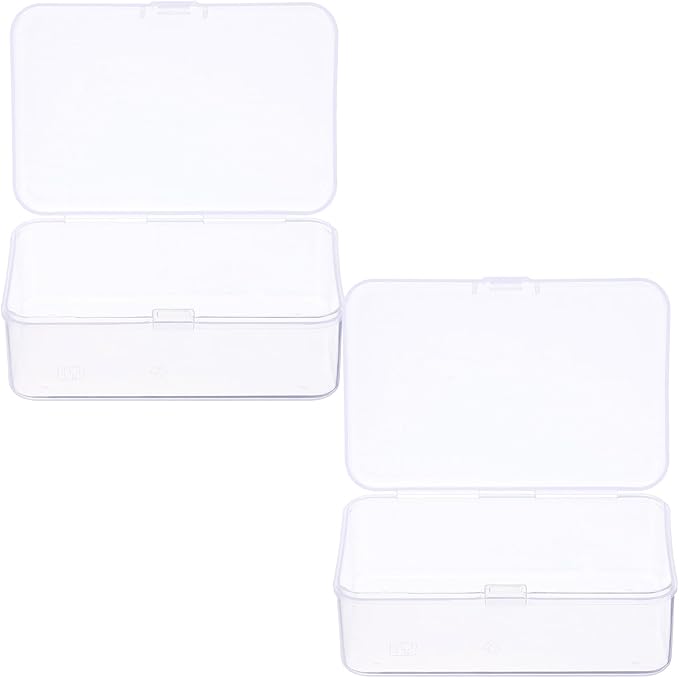 HARFINGTON 2pcs Component Storage Box 3.54" PP Electronic Organizer Box with Cover Hardware Containers Tools Boxes for Small Accessories