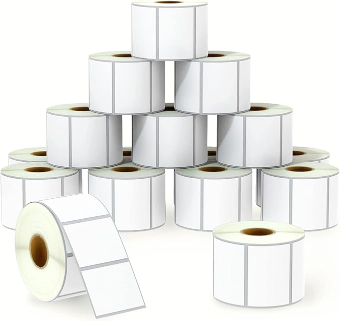 BETCKEY - 2" x 1.5" (51 mm x 38 mm) UPC Barcode & Address Labels Compatible with Zebra & Rollo Label Printer,Premium Adhesive & Perforated [16 Rolls, 16000 Labels]