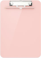 Hongri Plastic Clipboard with Pen Holder, Pink 8.5x11 Letter Size Clip Board for Classroom, Office, Students, Nurses and Women, Low Profile Clip, Size 12.5 x 9 in(Pack of 6)
