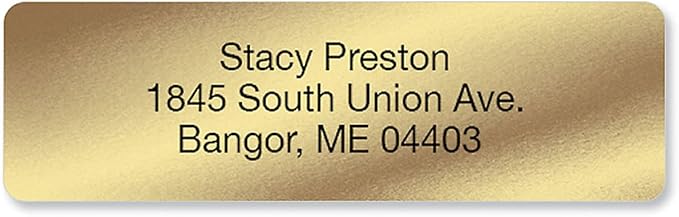 Personalized Return Address Labels, Roll of 125 Gold Foil Self-Adhesive Labels Without Dispenser, Customize with Name & Shipping Address, Colorful Images