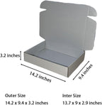 20 Pcs 14.2 x 9.4 x 3.2 inches Shipping Boxes for Small Business Cardboard Corrugated Mailer Boxes for Shipping Packaging Holidays Craft Gifts Giving Products (Silver, 14.2 x 9.4 x 3.2")