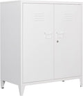 Metal Storage Cabinet with Lock, Locking Cabinets Office Storage Caninet with 2 Doors and Shelves, Lockable Steel Locker Floor Caninets Cupboard, Small Sideboard Buffet Cabnet for Home Office