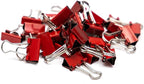 JAM PAPER Colorful Binder Clips - Extra Small - 3/5 Inch (15 mm) - Red Binderclips - 30/Pack