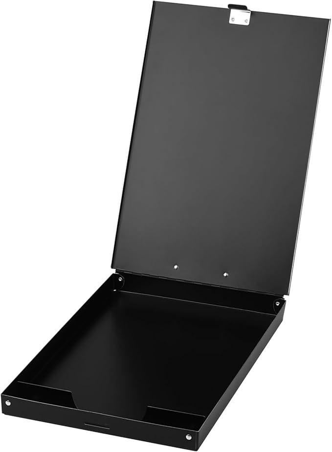 ZCZN Aluminum Clipboard with Storage, 4 Pack Recycled Metal Clipboard Box, Form Holder, Suitable for School, Office, Jobsite or Medical Staff, 9.25 x 13.78 Inches, Black