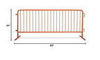 Angry Bull Barricades Heavy Duty Crowd Control Metal Interlocking Barricade with Flat No-Trip Feet - 8.5 Ft. (Safety Orange) (20 Pack)