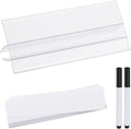 PATIKIL 3.9" x 1.7" Wire Shelf Label Holder, 20 Pack Reusable Plastic Price Tag Display Clip for 0.28" to 0.47" Thick Shelves with Paper Inserts Pens for Home Market Store, Clear