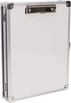 Vaultz Whiteboard Locking Storage Clipboard, Holds 8.5 x 11 Sheets, White/Silver/Black
