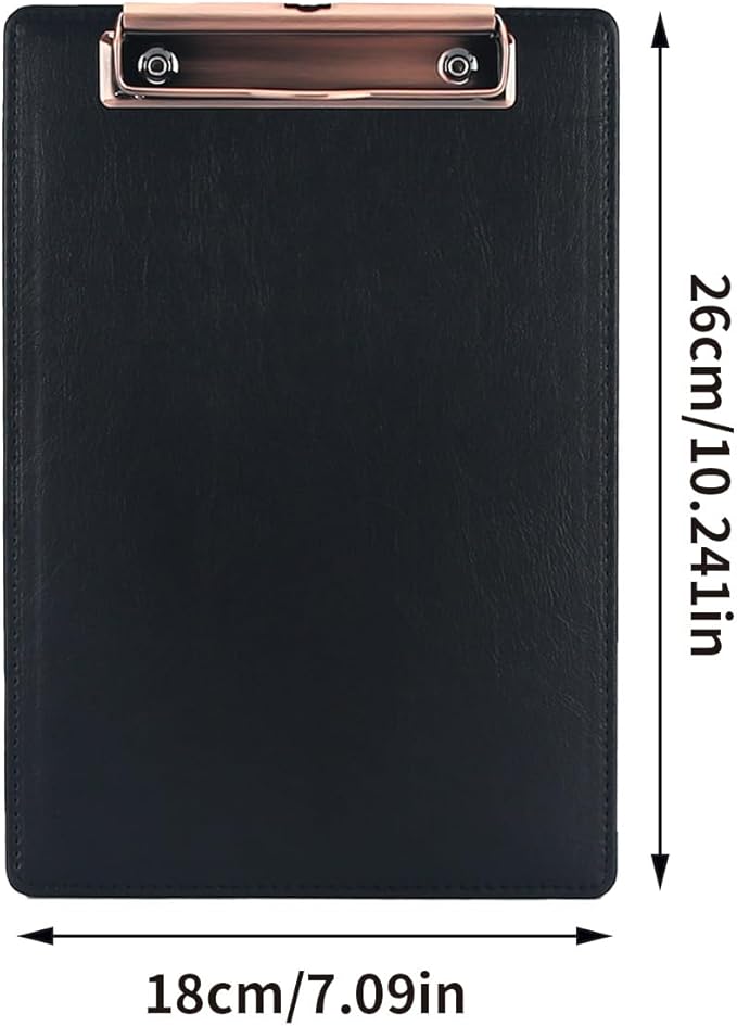 A5 Clipboard,3 Pack PU Clipboards with Hanging Hole for Office,School or Restaurant,Black