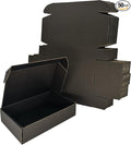 50 Pack 9x6x2'' Small Shipping Boxes, Black Corrugated Cardboard Mailers for Mailing Packaging Small Business (BK962-50)