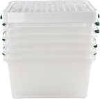 6-Pack Clear Plastic Storage Boxes, 35 L Plastic Storage Bins with Lids