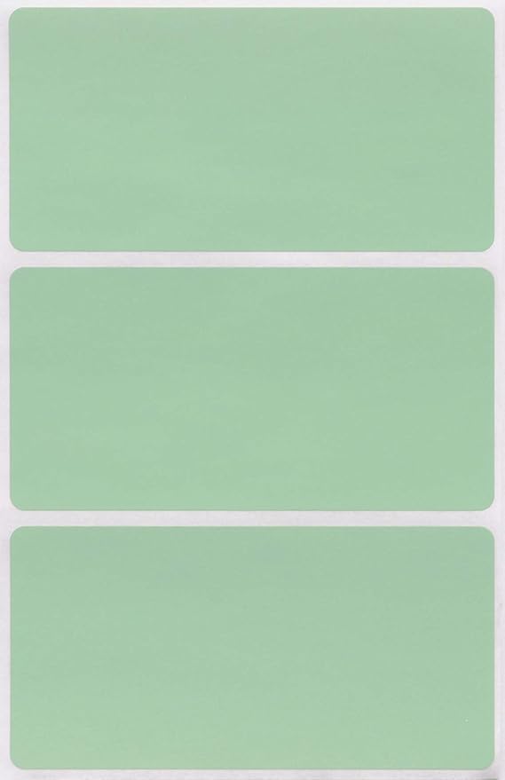 Royal Green Rectangular Stickers Color-Coding Labels for Organizing, Moving, and Storage Boxes 4" x 2" Stickers to Write On Name Tags, 300-Pack (Pastel Green)