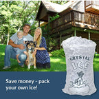 Pinnacle Mercantile Plastic Ice Bags 10 Lb. with Draw String Closure Pack 100