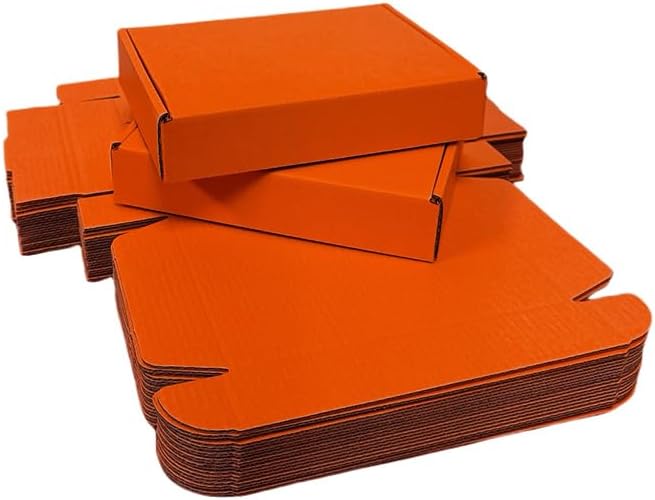 10 Pcs 11.8 x 7.9 x 3.2 inches Corrugated Cardboard Gift Boxes Recyclable Shipping Boxes for Mailing & Holidays, Wedding, Birthday, Gifts Packaging (Orange Red, 11.8 x 7.9 x 3.2")