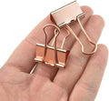 HAHIYO Binder Clips Paper Clamps Spring Steel Sturdy 0.98 inch Width 0.31 Inch Capacity No Sharp Edges Heavy Duty Tight Grip Reusable Rose Gold Metal Bright Finish for Home Office School 25 Pack