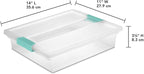 Sterilite 24-Pack Clip Box, Stackable Clear Plastic Bins with Latching Lids, Large - Writing, Arts or Crafts Supplies Storage Containers for Home, Office, Classroom and Workshop Organization