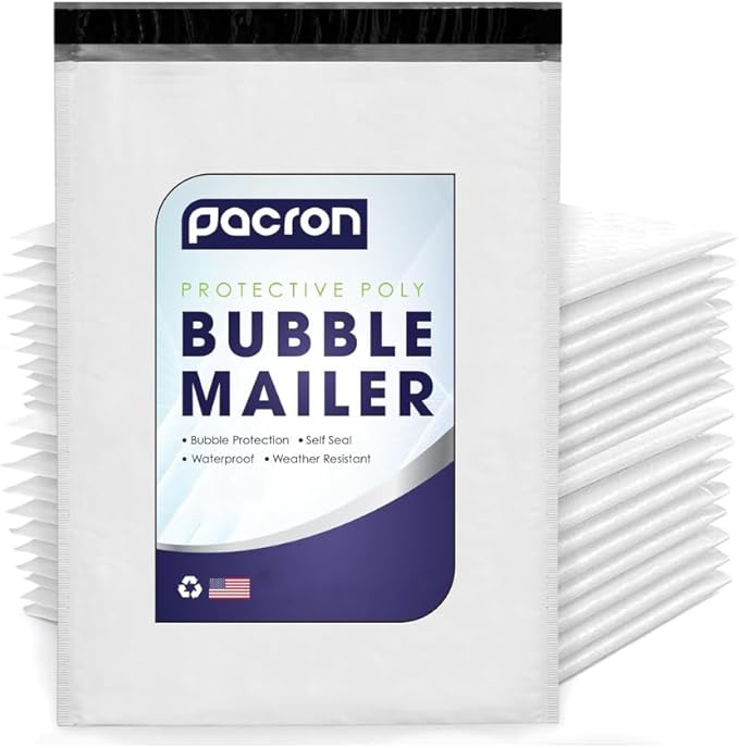 6000-Pack Waterproof Poly Bubble Mailers 9.5 x 14.5 - Thick, Durable, Instant Seal Envelopes with Strong Adhesive - Protective Shipping Mailers for Jewelry, Cosmetics, SD Cards, USB Cables