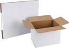 6 Pack Shipping Boxes 8x6x6 Inches, White Corrugated Cardboard Mailing Box for Packing, Mailing, Small Business