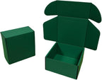 15 Pcs 6 x 6 x 3 inches Corrugated Cardboard Gift Boxes Recyclable Shipping Boxes for Mailing & Holidays, Wedding, Birthday, Gifts Packaging (Hunter Green, 6 x 6 x 3")