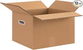 Double Wall Corrugated Cardboard Boxes with Handles for Moving(12 Pack), 20" x 15" x 20" Heavy Duty Large Packing Boxes Durable for Packing,Business,Storage (Large-Handle)